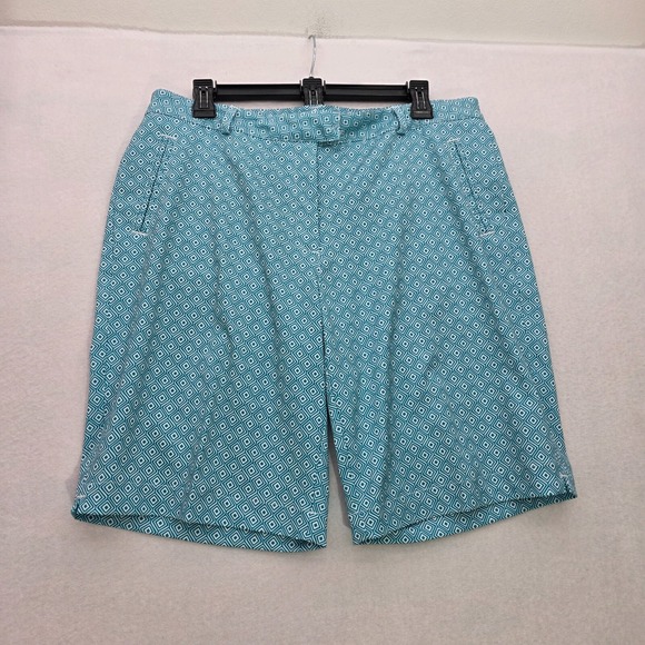 Lady Hagen Pants - Lady Hagen Womens 10 Golf‎ Shorts Teal Geometric Stretch